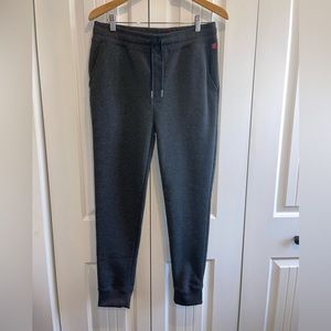 Arthur Beale AB gray drawstring joggers/sweatpants. Cuffed bottom, pockets.